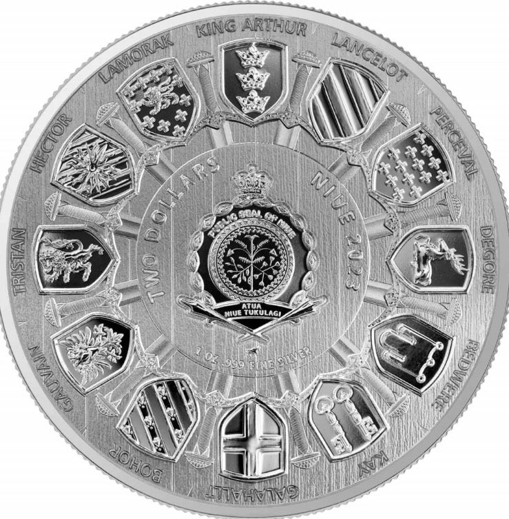 2023 Niue Camelot Arthur Pendragon 1oz Silver Coin w/Blister Pack