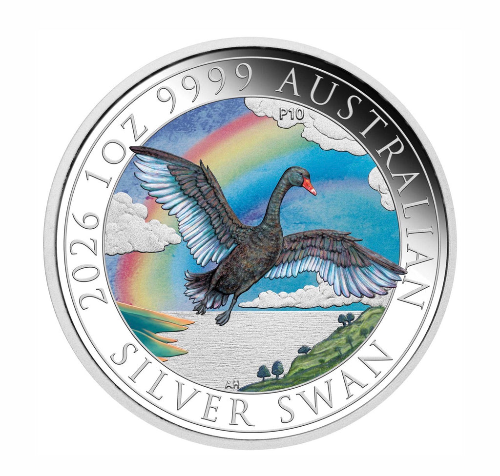 Perth Money Expo ANDA Special Australian Swan 2026 1oz Silver Coloured Coin