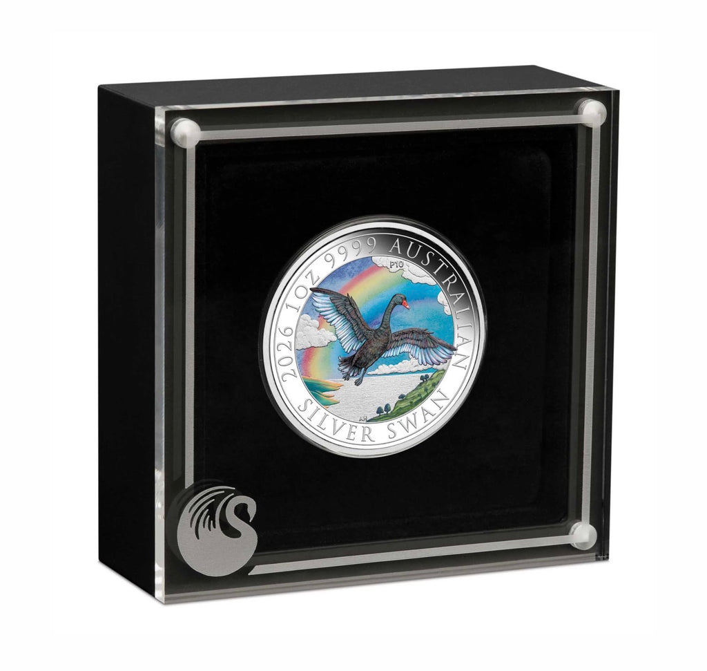 Perth Money Expo ANDA Special Australian Swan 2026 1oz Silver Coloured Coin