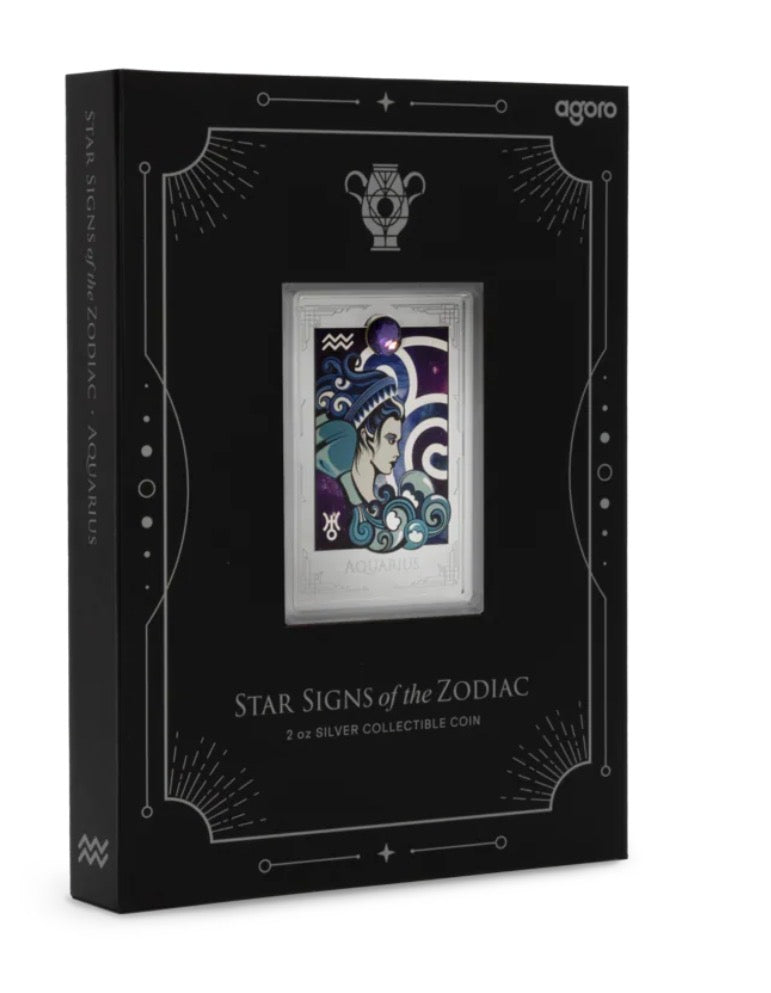 Star Signs of the Zodiac - Aquarius 2oz Silver Collectable Coin