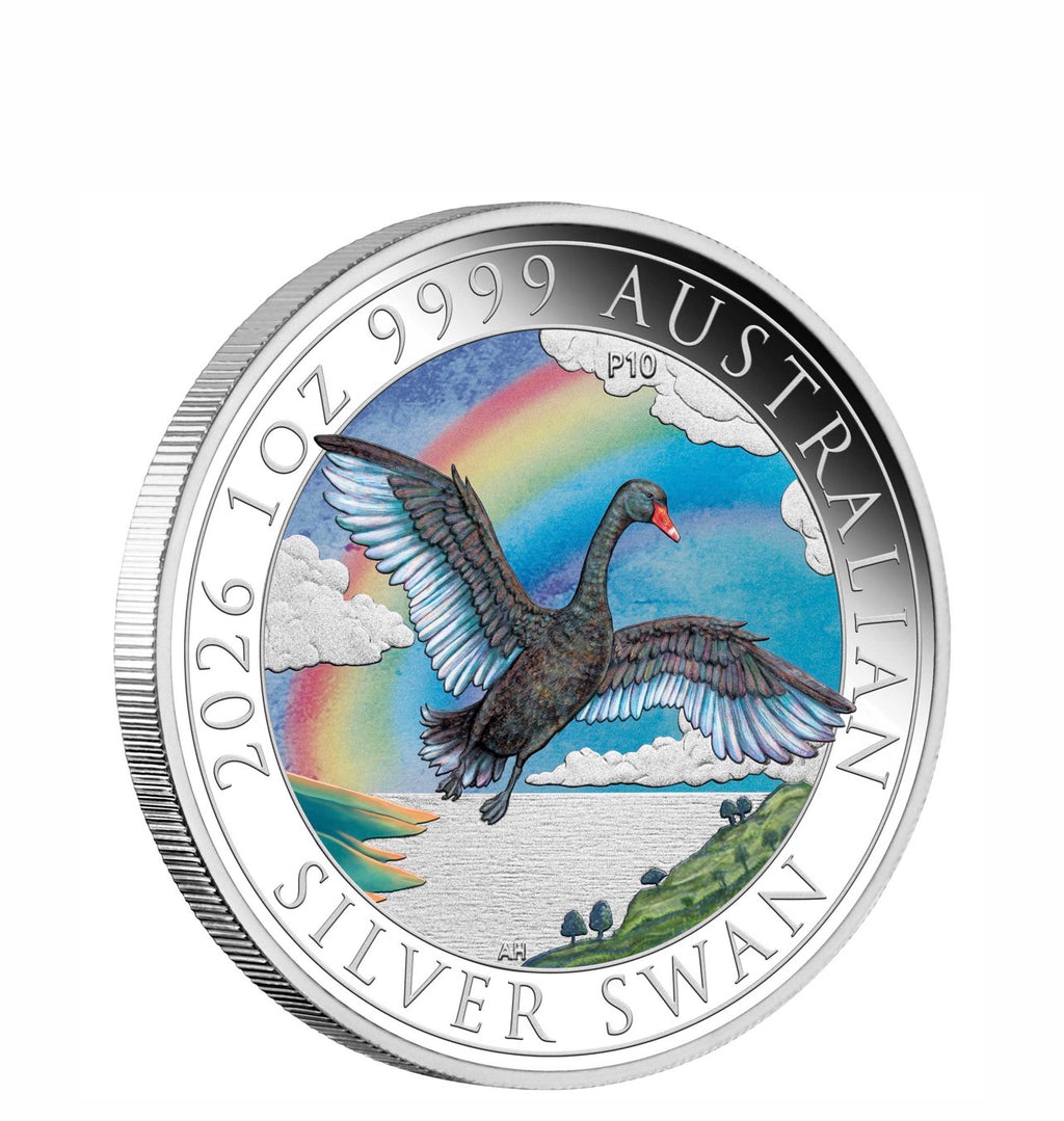 Perth Money Expo ANDA Special Australian Swan 2026 1oz Silver Coloured Coin