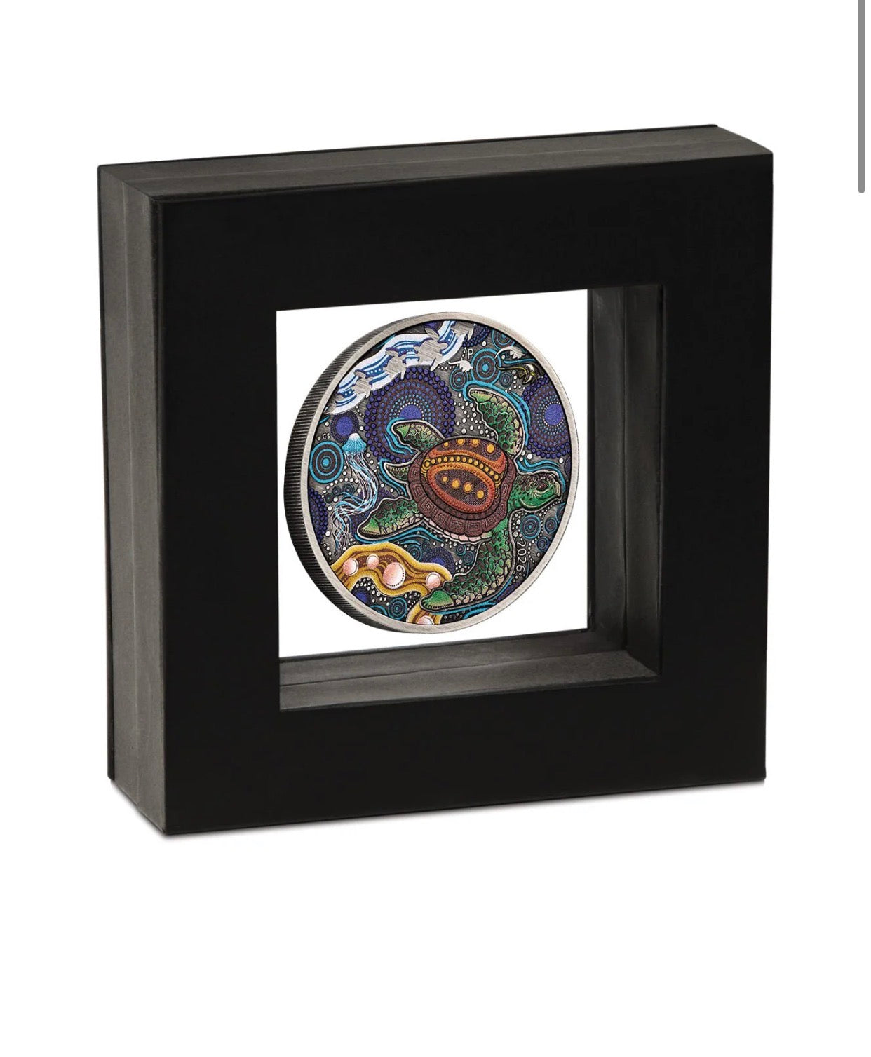PERTH MINT TURTLE YAUNATI 2026 2OZ SILVER ANTIQUED COLOURED COIN