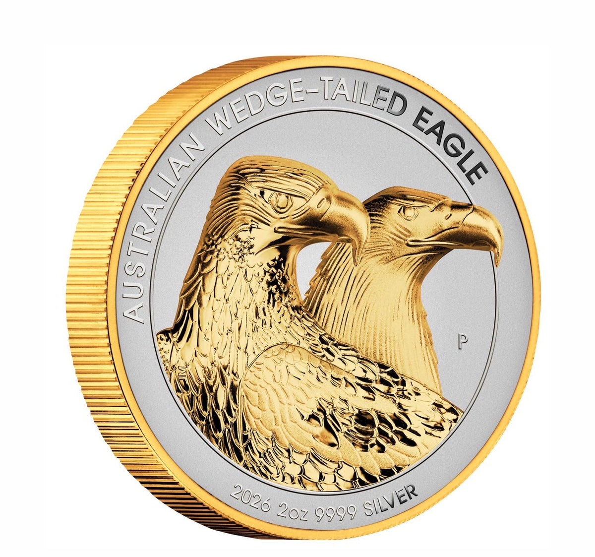 Australian Wedge-tailed Eagle 2026 2oz Silver Enhanced Reverse Proof Ultra High Relief Gilded Coin