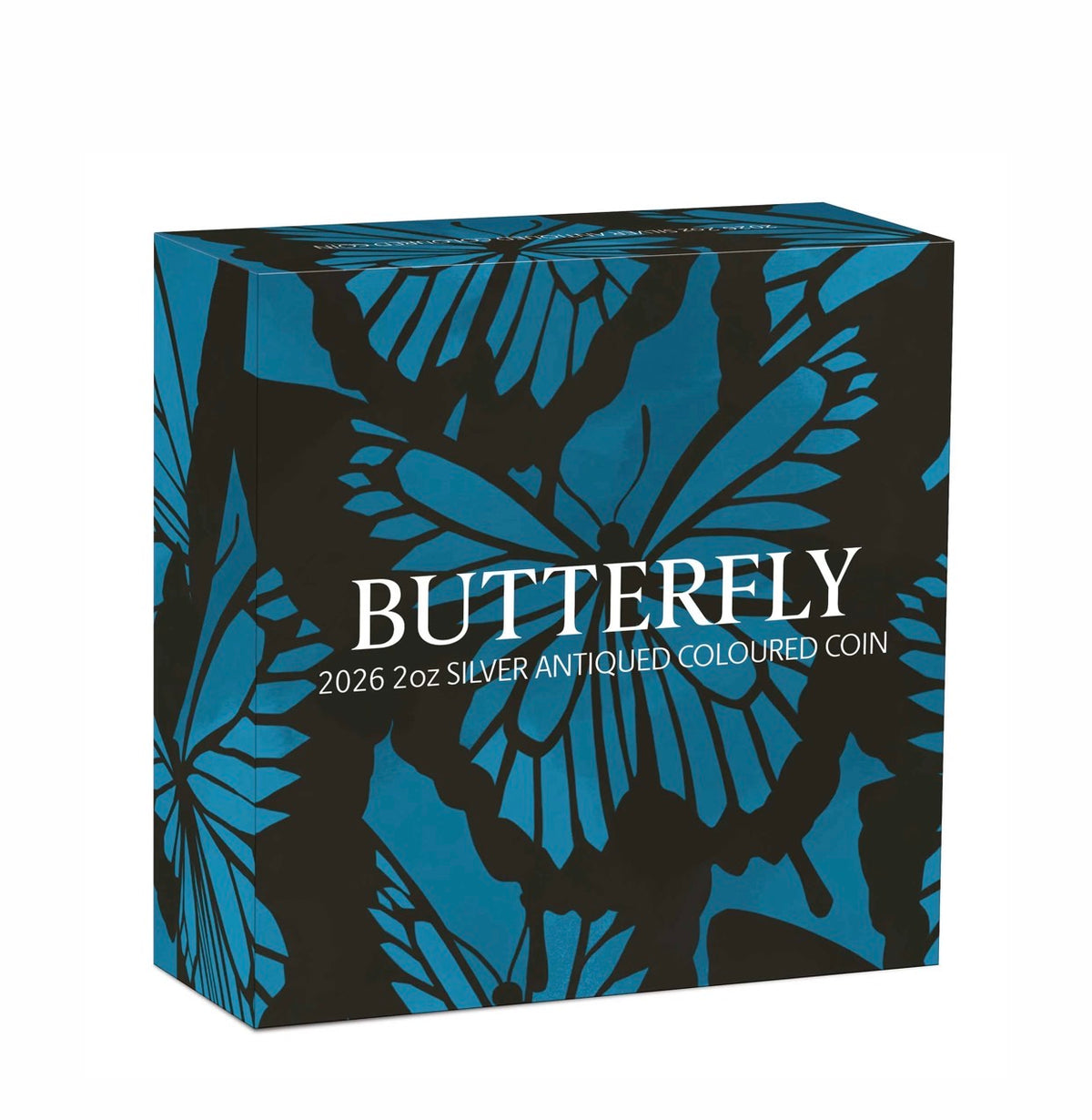 Perth Mint Butterfly 2026 2oz Silver Antiqued Coloured Coin