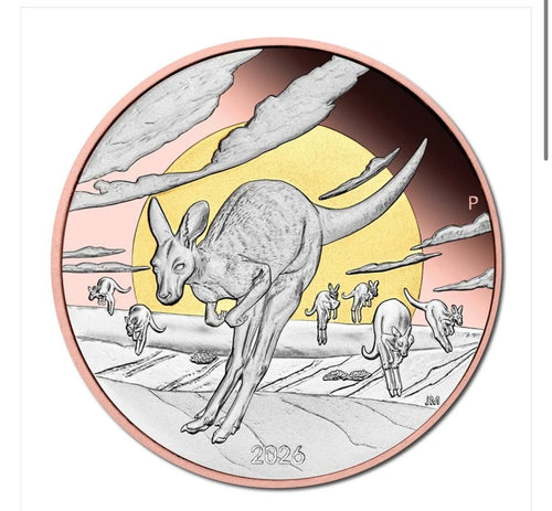 2026 Wonders of Australia The Outback 5oz Silver Proof Double Gilded $8 Perth Mint
