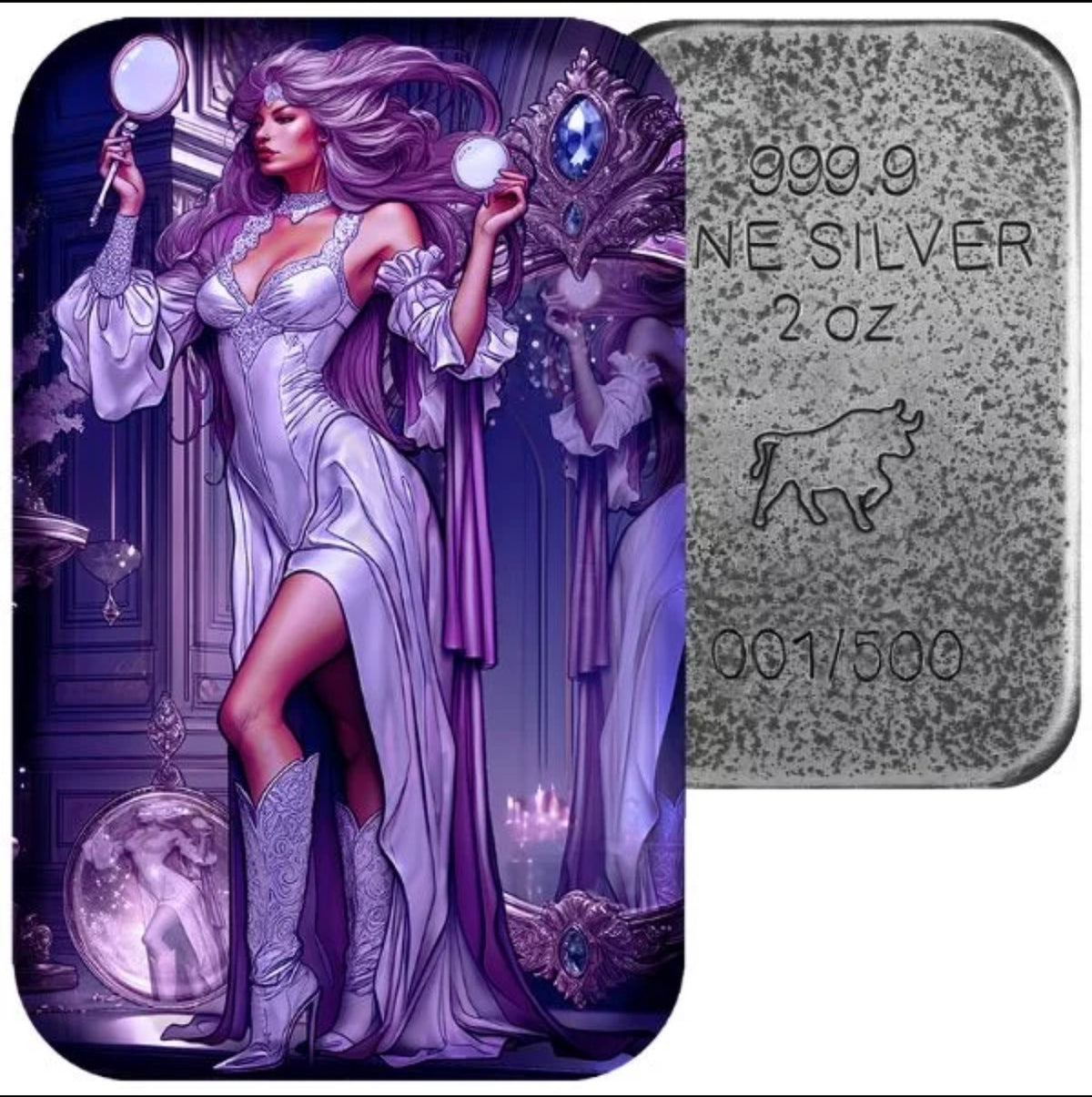 Vanity- The Seven Deadly Sins 2 oz Cast Silver Bar