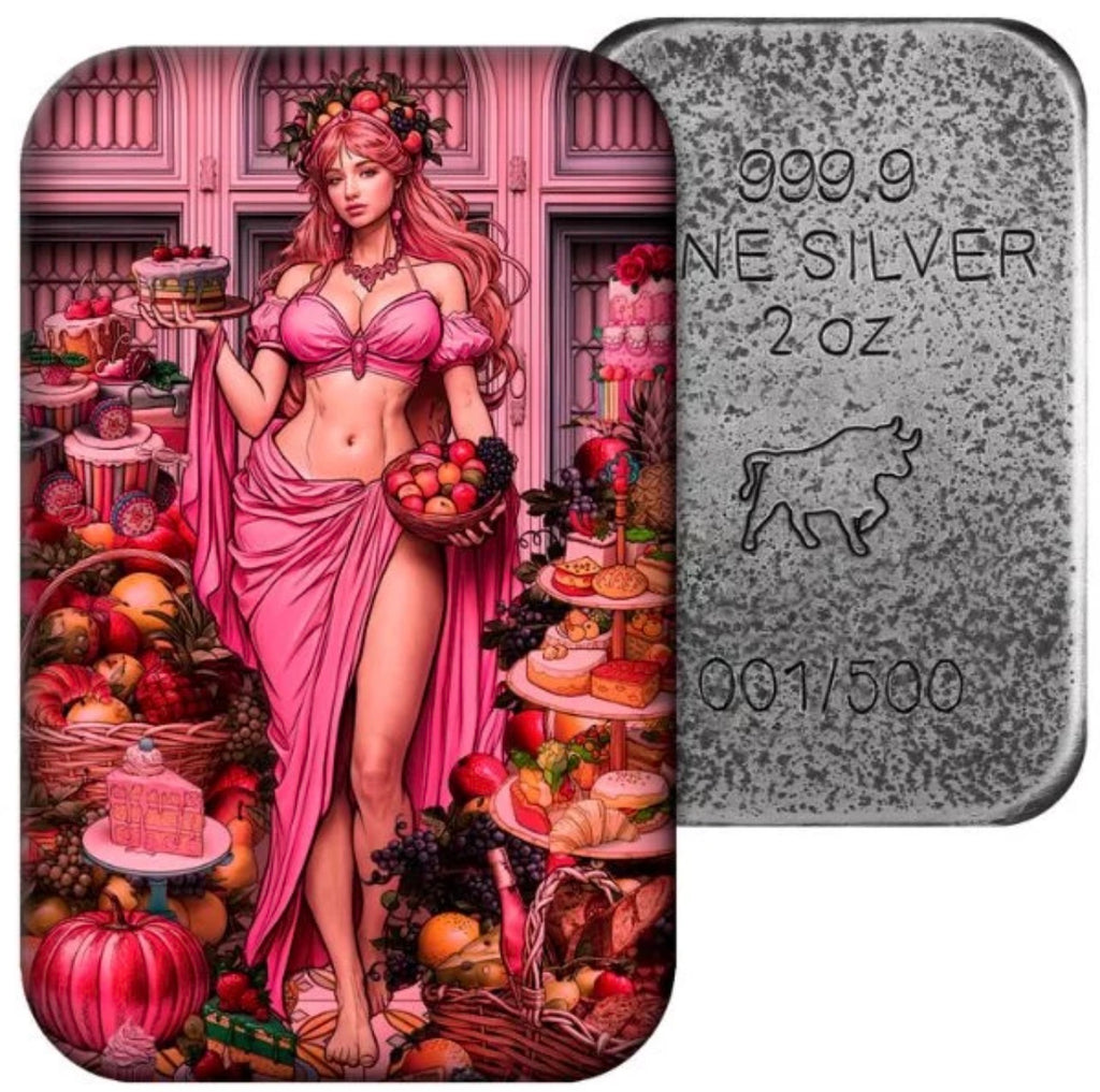 Gluttony- The Seven Deadly Sins 2 oz Cast Silver Bar
