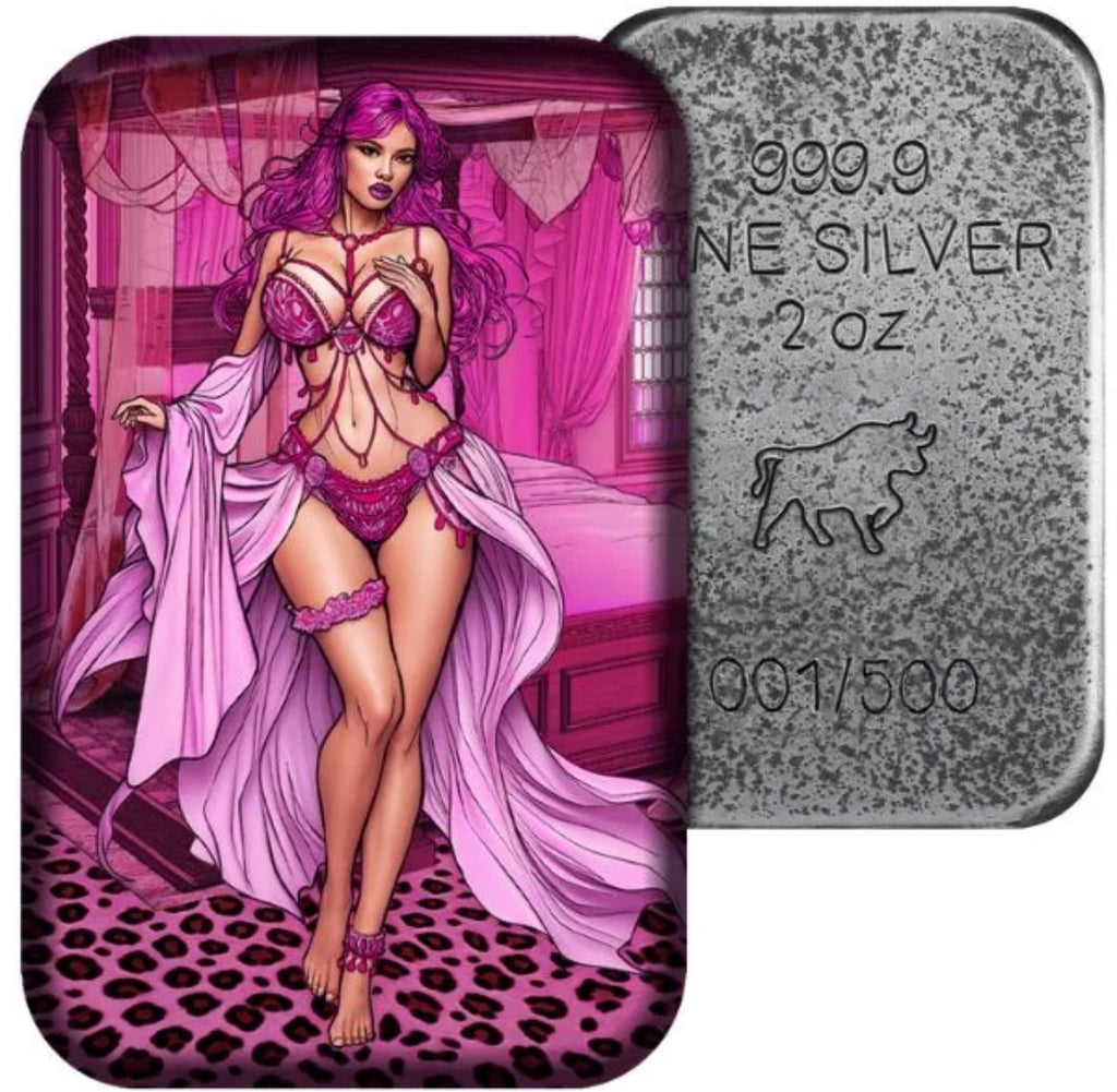 Lust- The Seven Deadly Sins 2 oz Cast Silver Bar